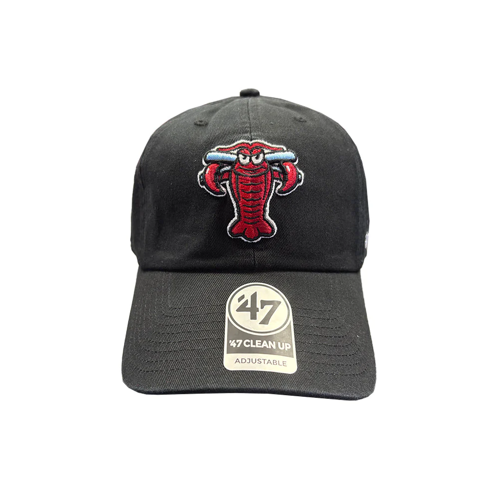Hickory Crawdads '47 Black Cleanup Bats Logo Adjustable Hat - Image 2