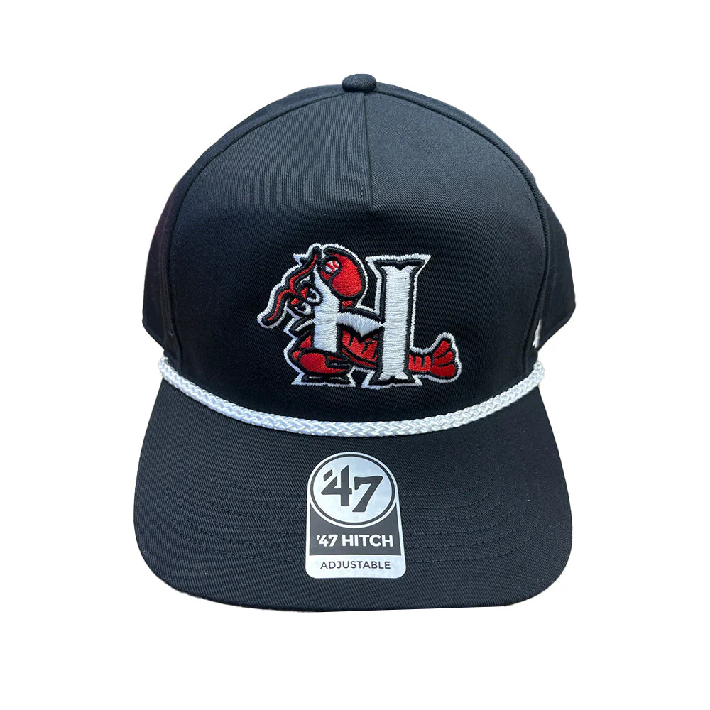 Hickory Crawdads '47 Black Rope Hitch Adjustable Cap - Image 2