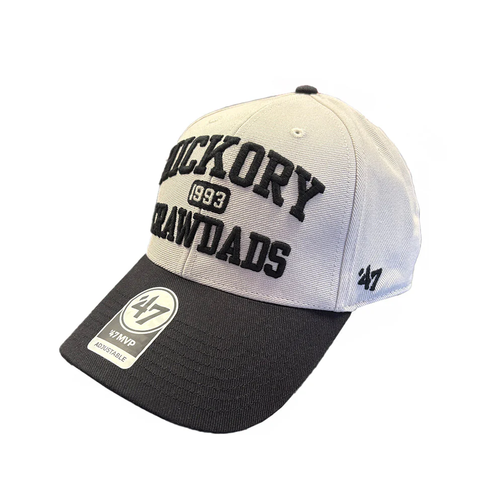 Hickory Crawdads '47 Bone/Black Broke Line MVP Adjustable Cap