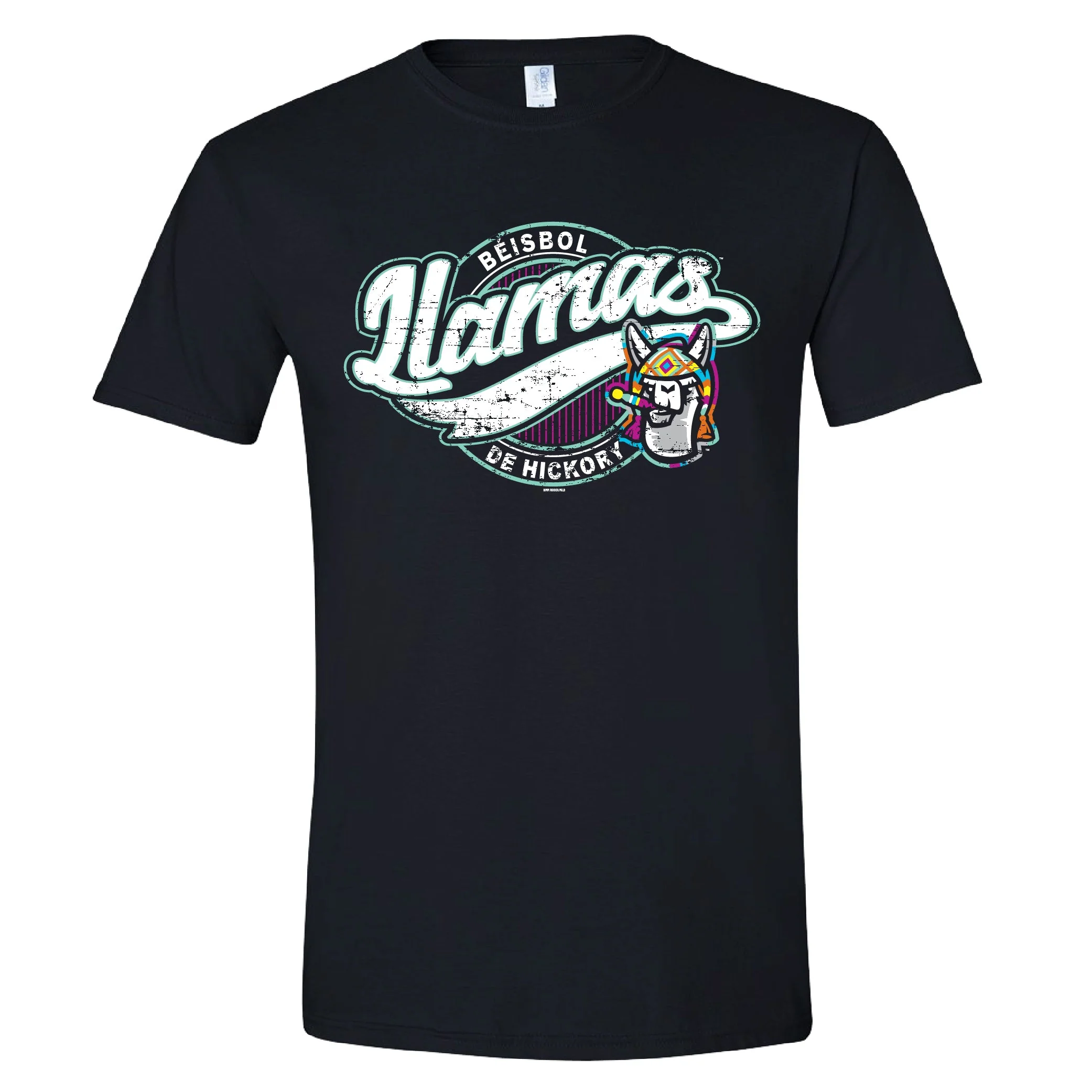 Hickory Crawdads Llamas de Hickory Black Knuckleball Softstyle Tee