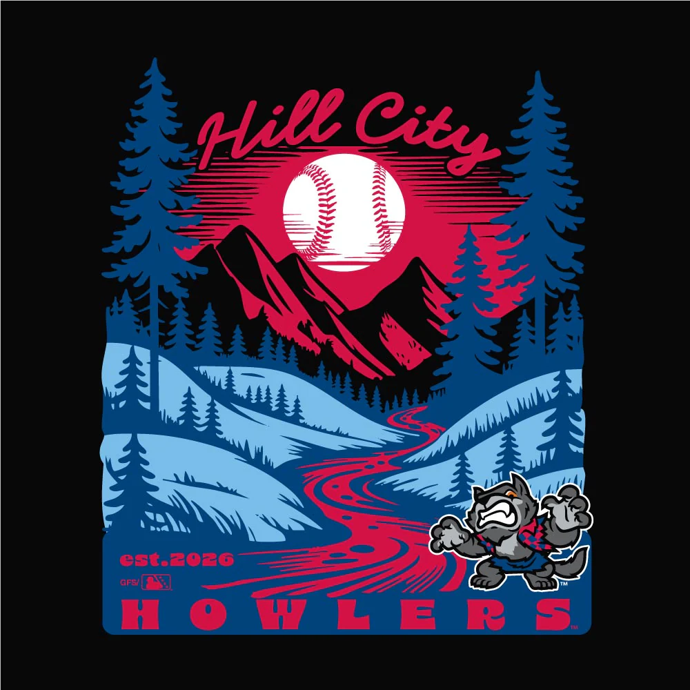 Hill City Howlers Adult Black Comfort Wash Crewneck - Image 2