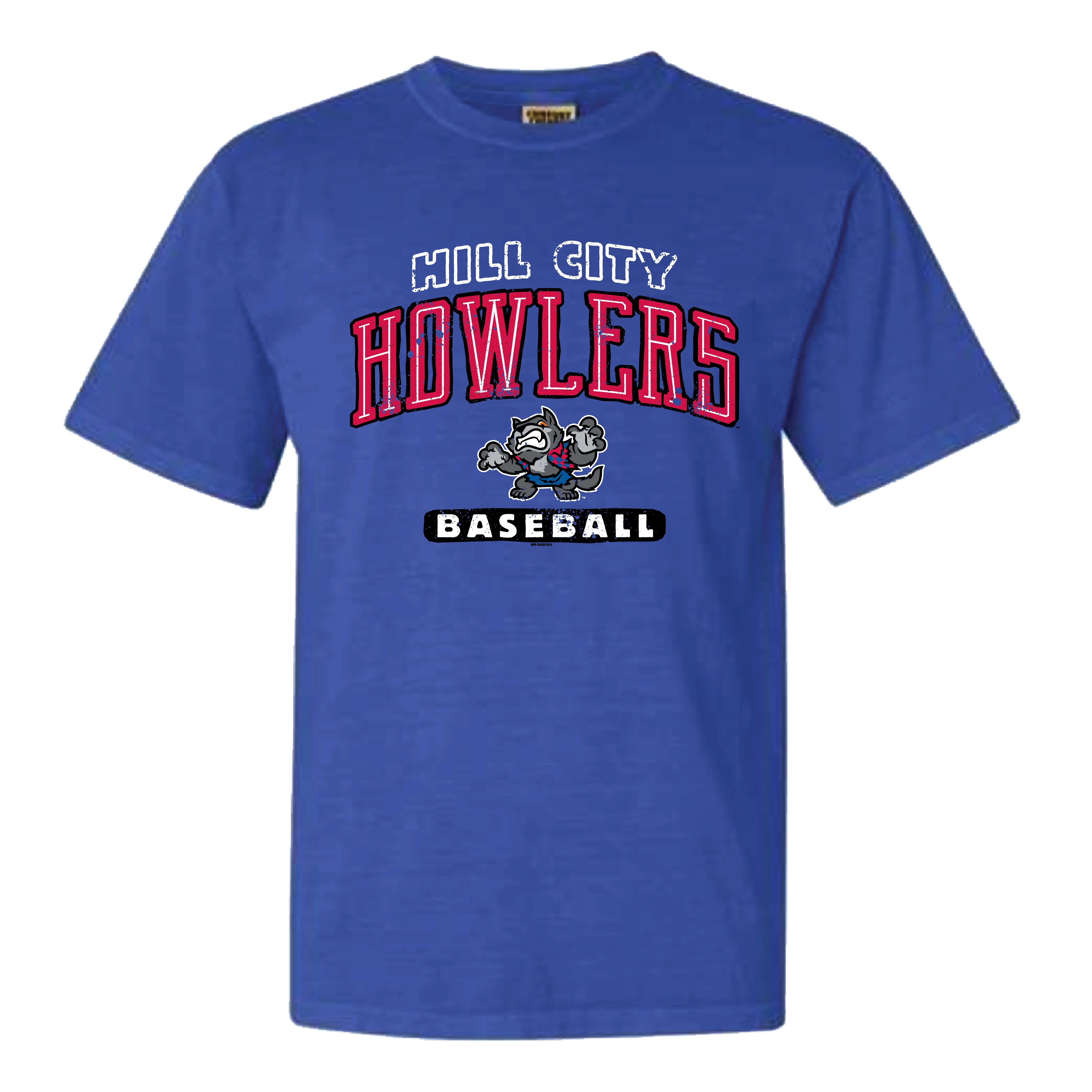 Hill City Howlers Adult Flo Blue Pigment Dyed Maskem Tee