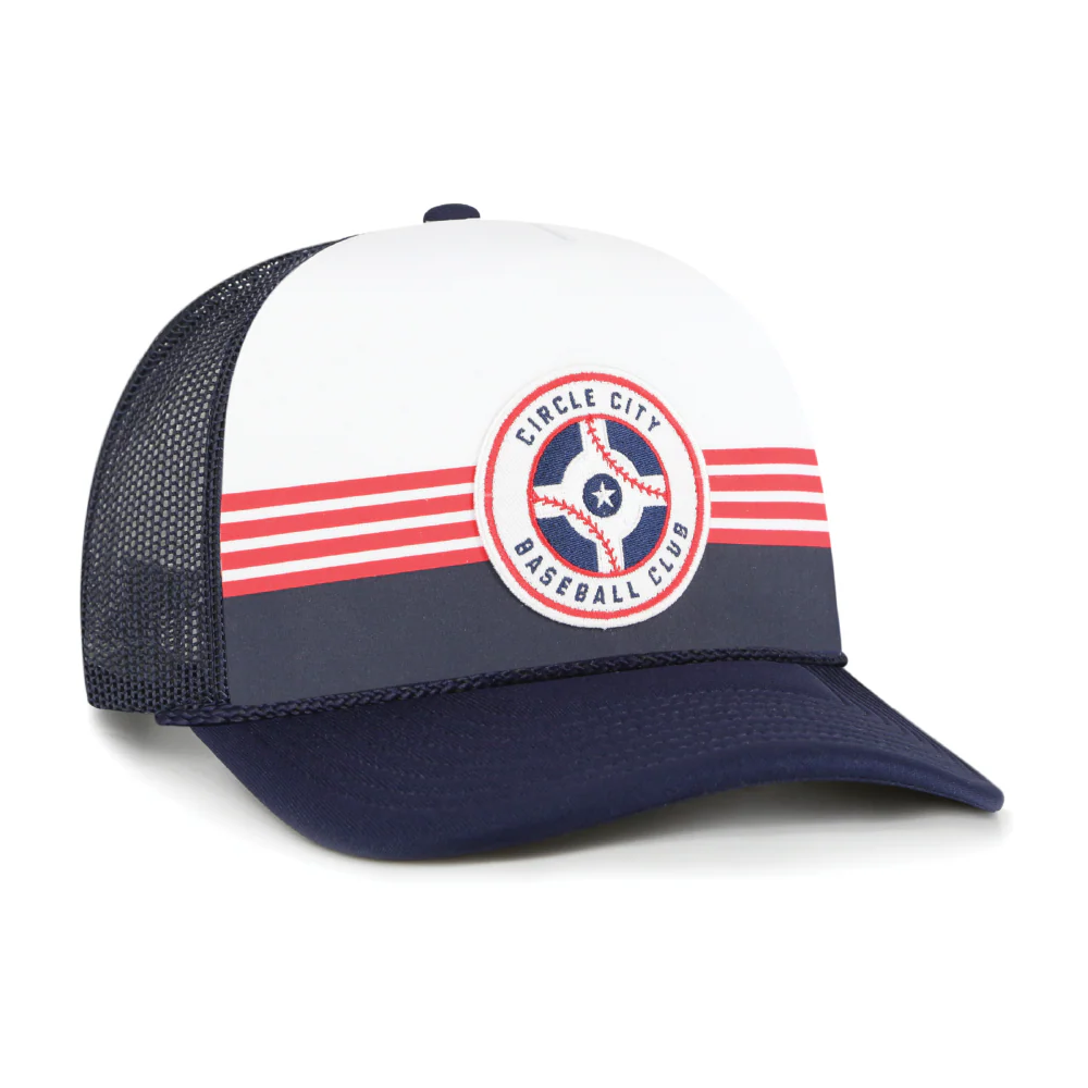 Indianapolis Indians '47 Adult Navy Circle City Liftoff Foam Adjustable Trucker Snapback Cap - Image 2