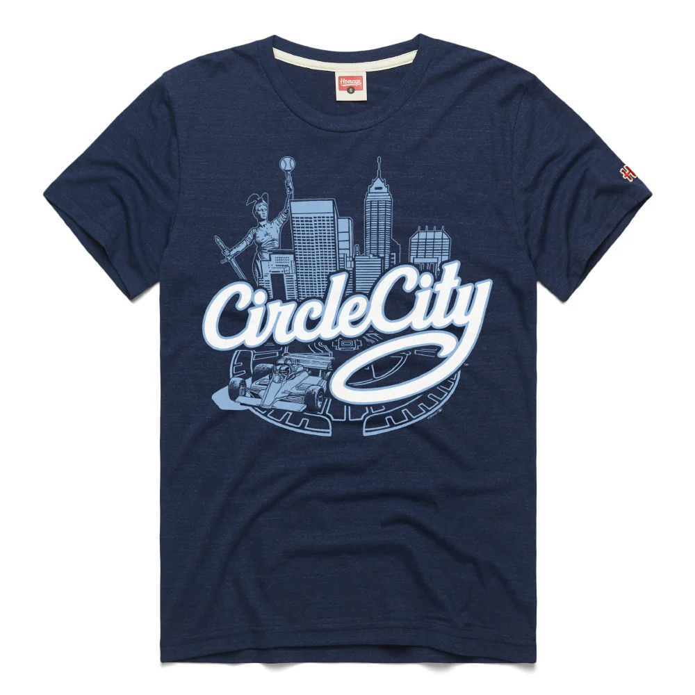 Indianapolis Indians Adult Homage Navy Circle City Skyline Tee