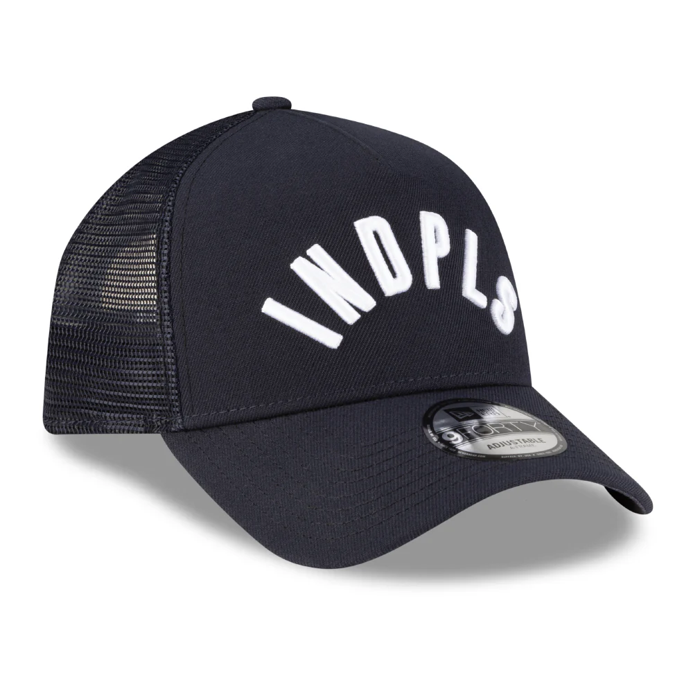 Indianapolis Indians Adult New Era Navy INDPLS A-Frame Trucker Adjustable Snapback Cap - Image 3