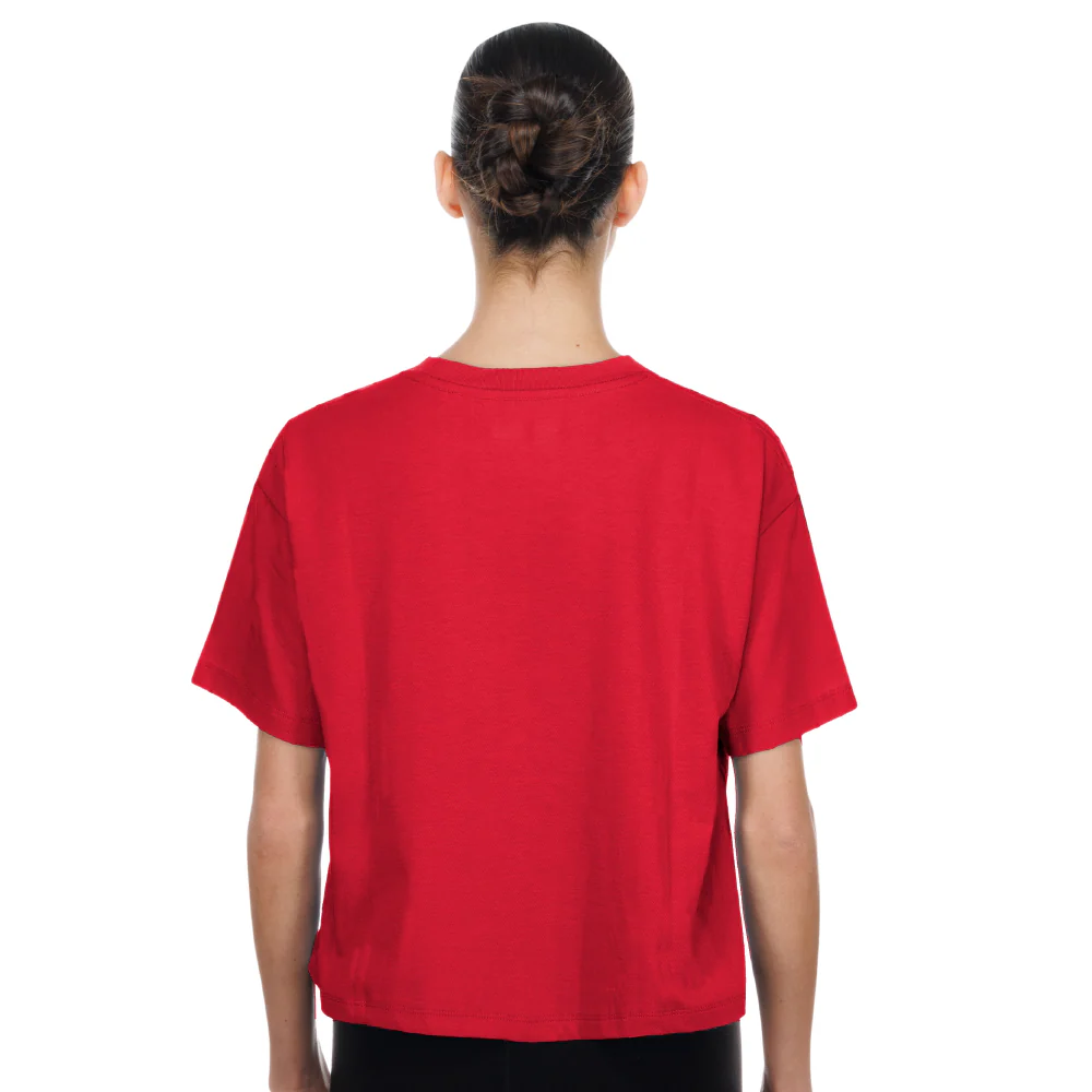 Indianapolis Indians Women's New Era Red Stacked Boxy Tee - Image 5