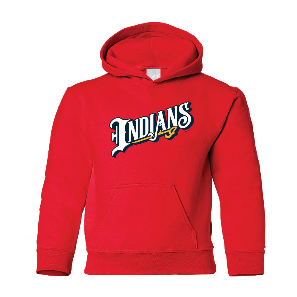 Indianapolis Indians Youth Red Indians Wordmark Hoodie