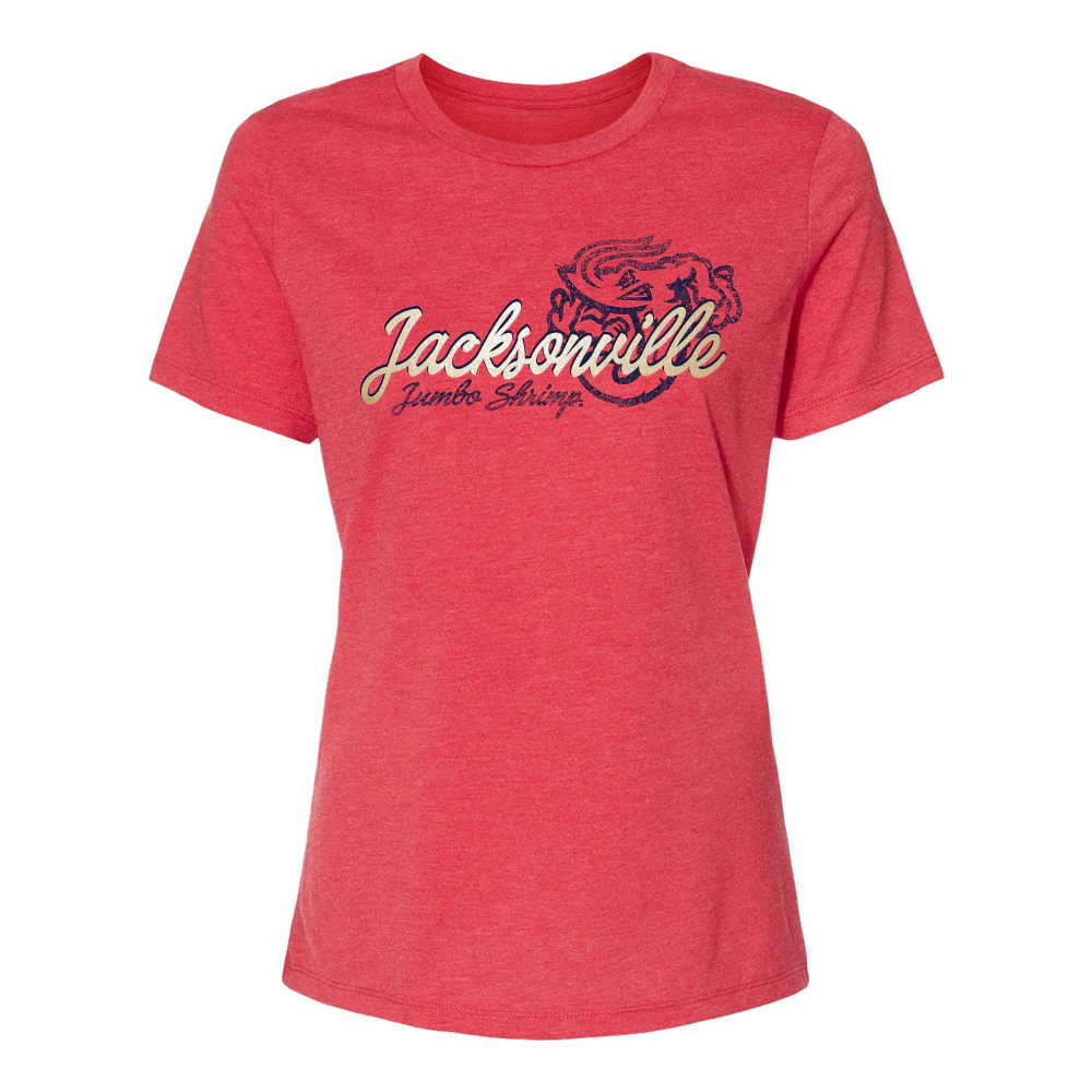 Jacksonville Jumbo Shrimp 108 Stitches Ladies Red Pop Tee