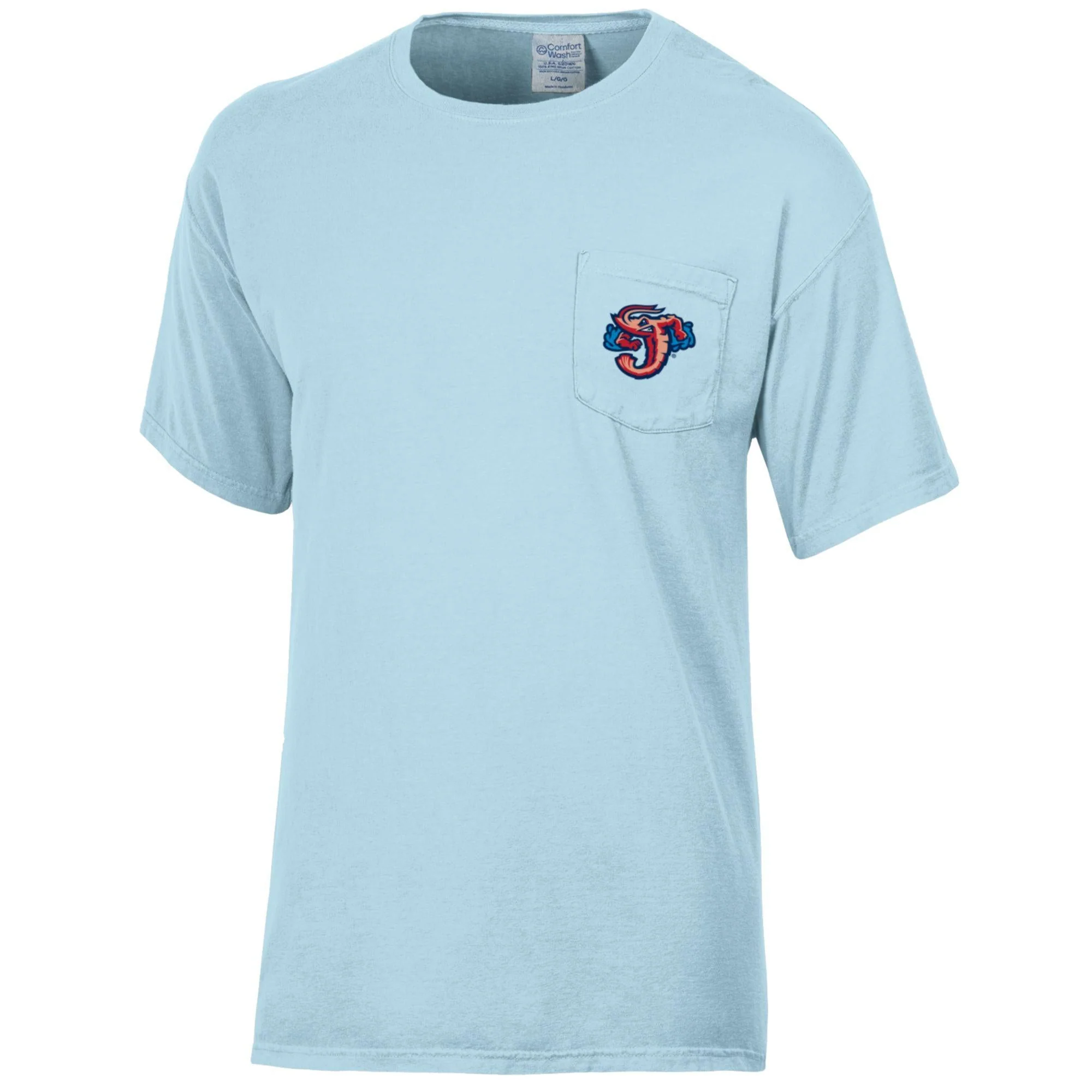 Jacksonville Jumbo Shrimp Comfort Wash Soothing Blue Pocket Tee