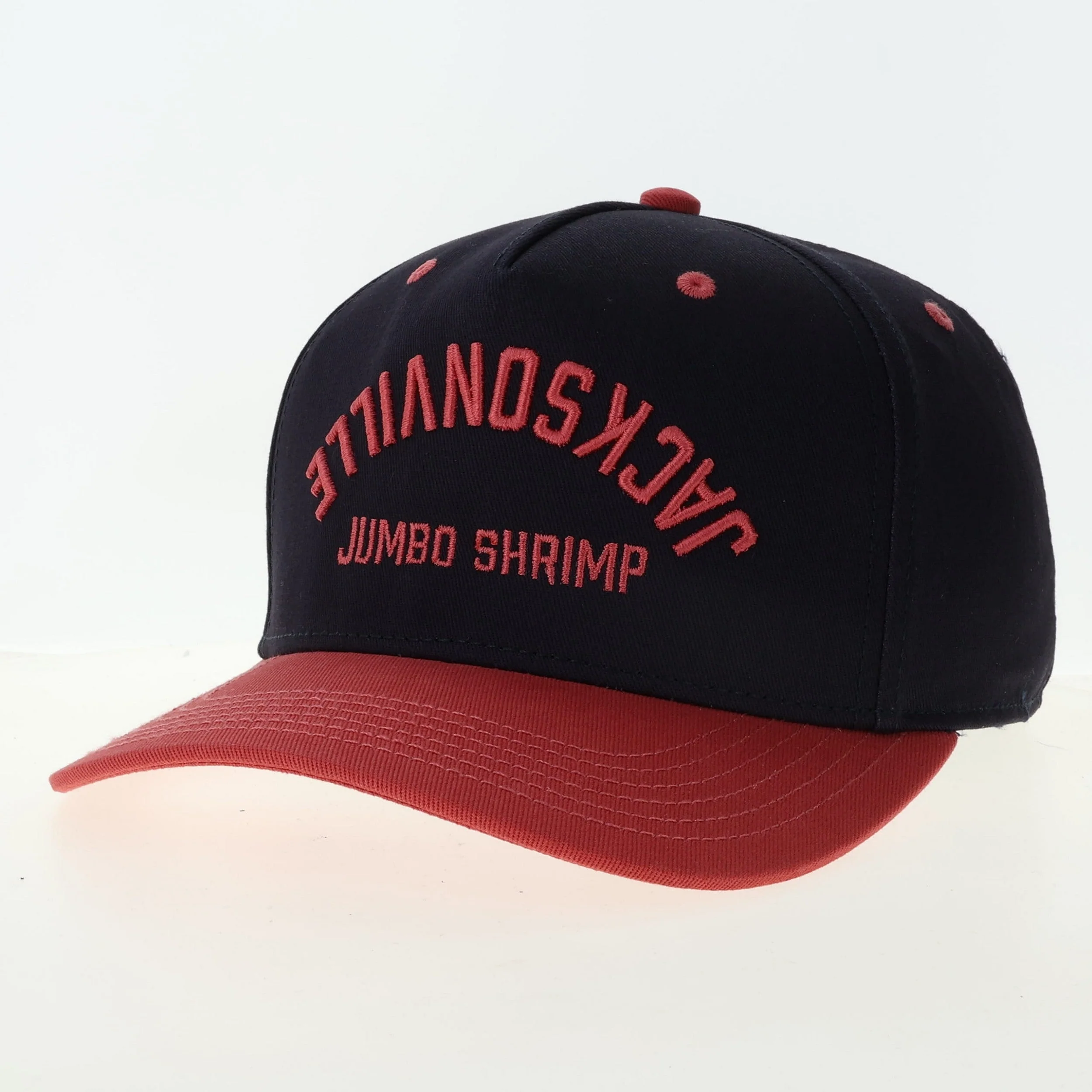 Jacksonville Jumbo Shrimp Legacy Navy/Nantucket Red Upside Down Heritage Snapback