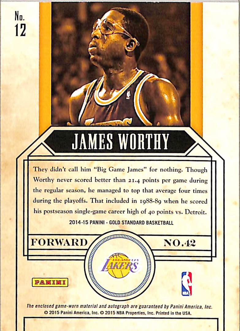 James Worthy 2015 Panini Gold Standard Good as Go - Image 2