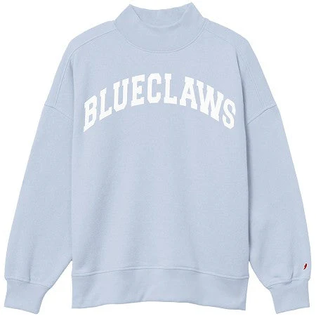 Jersey Shore BlueClaws Ladies Diana Mock Neck Sweatshirt Cashmere Blue