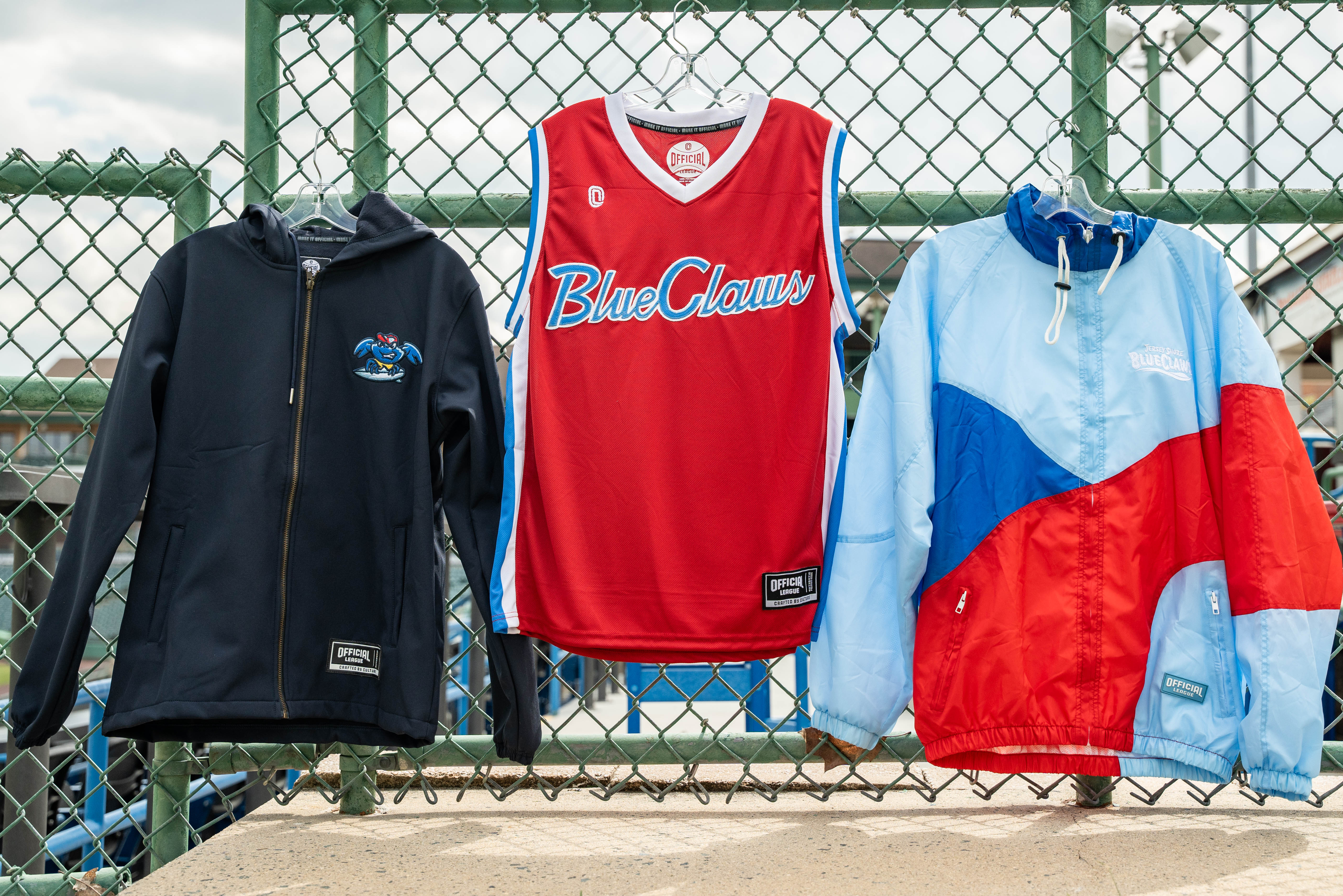 Jersey Shore BlueClaws Official League JSBC Tri Color Chute Jacket - Image 2