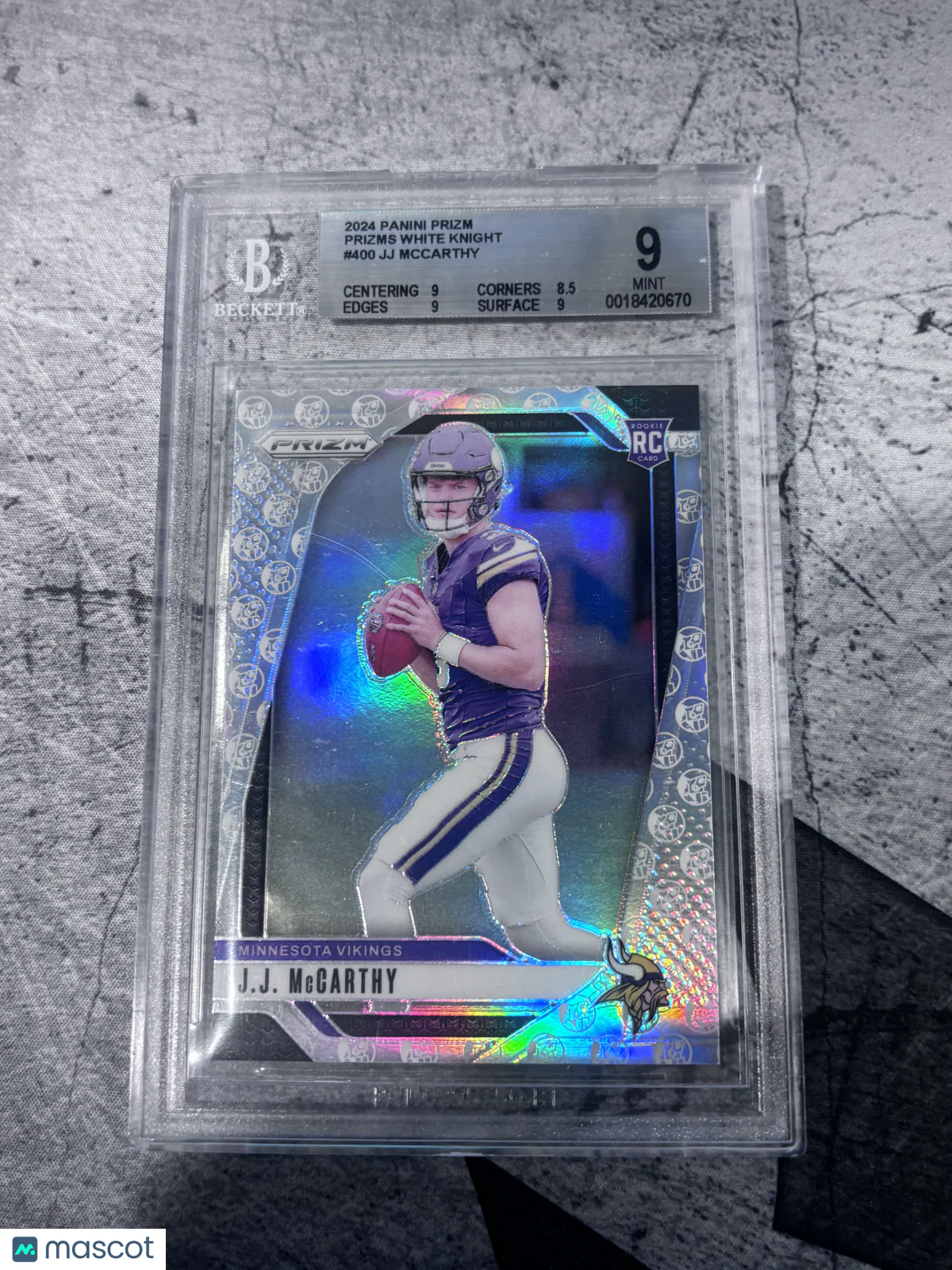 JJ McCarthy 2024 Panini Prizm #400 BGS 9