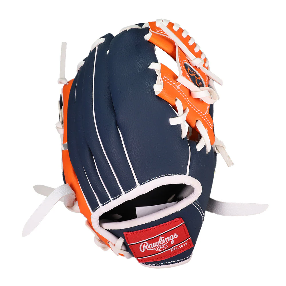 Kids' Rawlings LV Navy/Orange 10" Glove - Image 2
