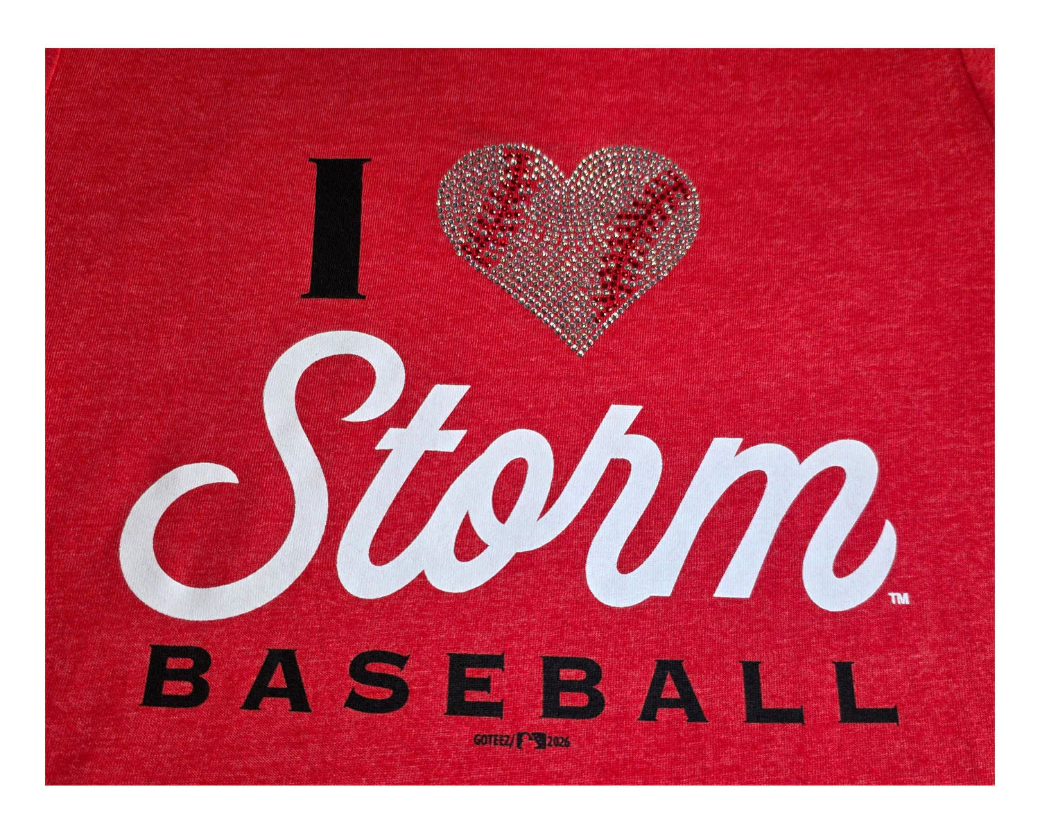 Lake Elsinore Storm Women's Rhinestone Heart Tee - Image 2