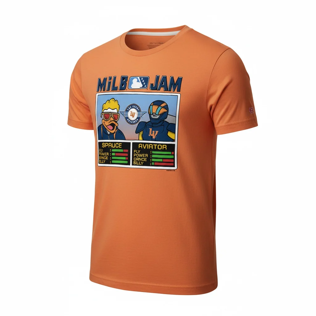 Men's Homage MiLB Jam Spruce/Aviator Orange Short Sleeve T-Shirt