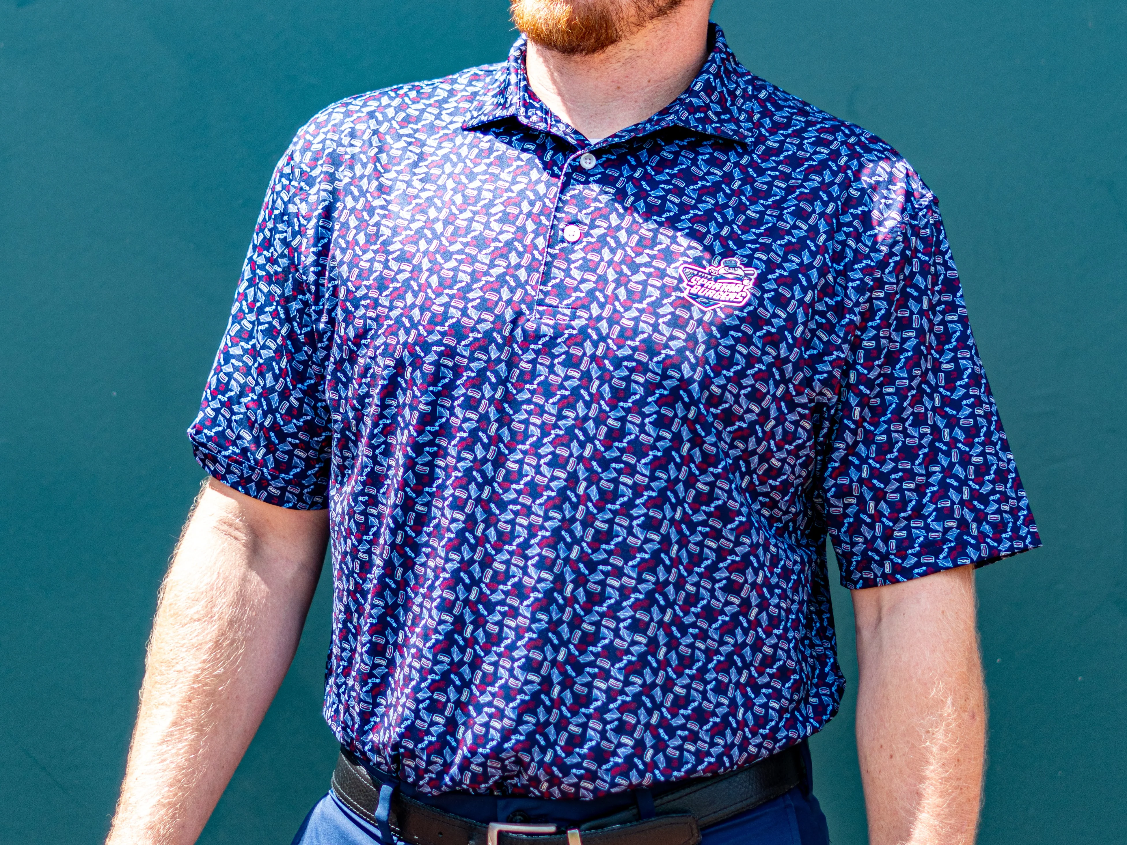 Men's Navy Baseball USA Polo - Image 2