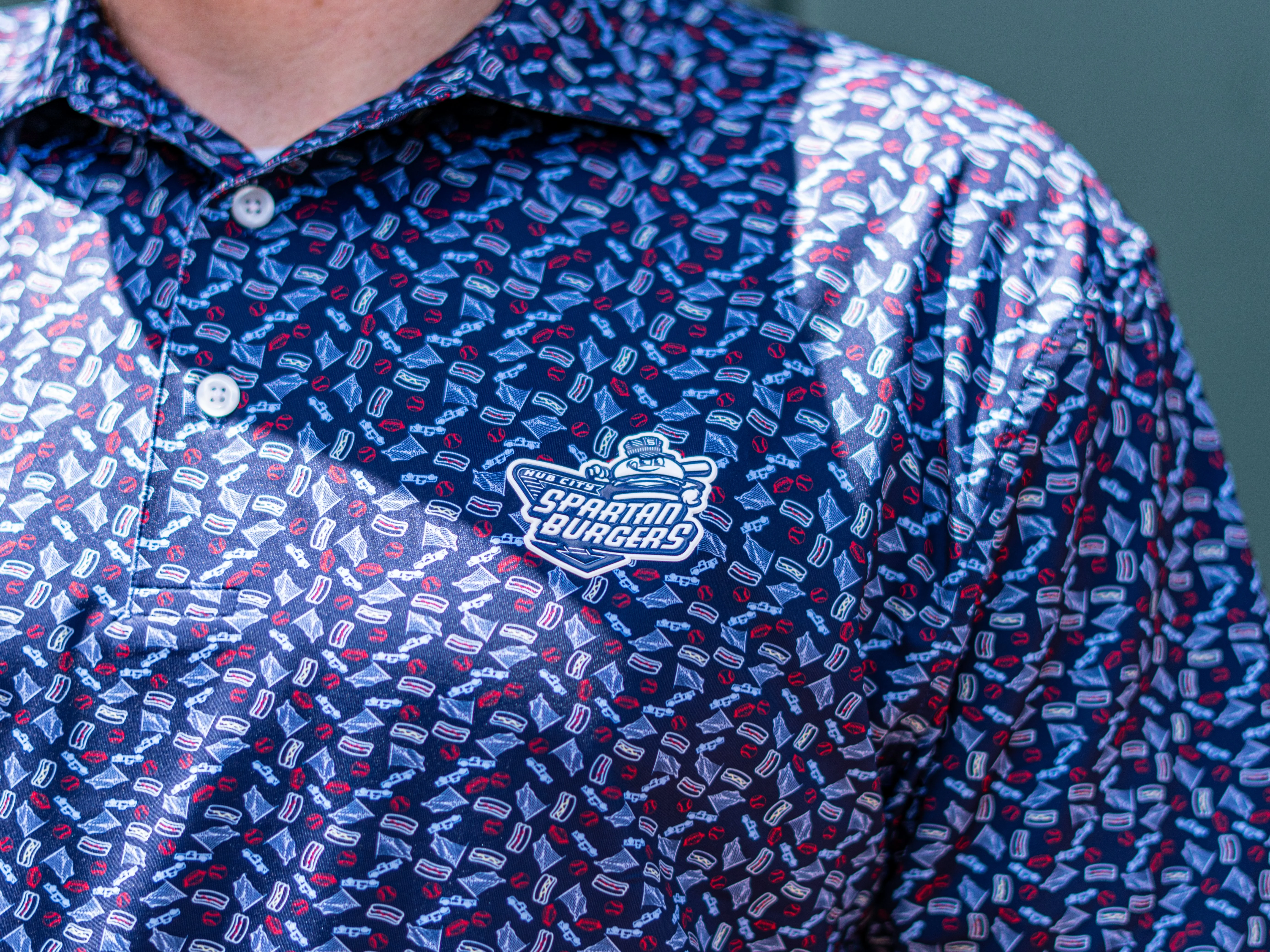 Men's Navy Baseball USA Polo - Image 3