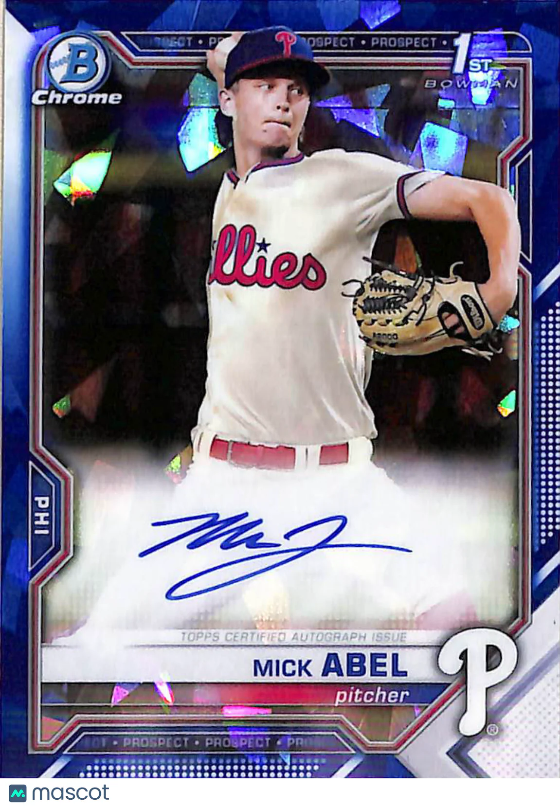 Mick Abel 2021 Bowman Chrome #BSPA-MA Sapphire Re