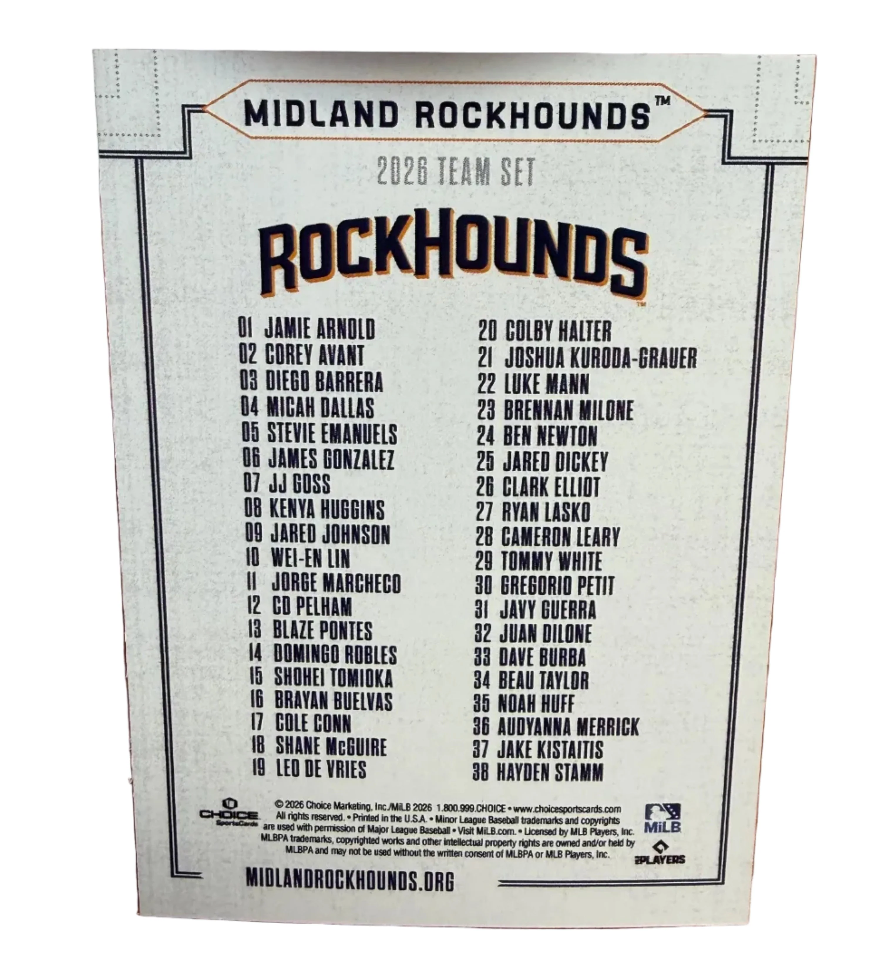 Midland RockHounds 2026 Team Card Set - Image 2