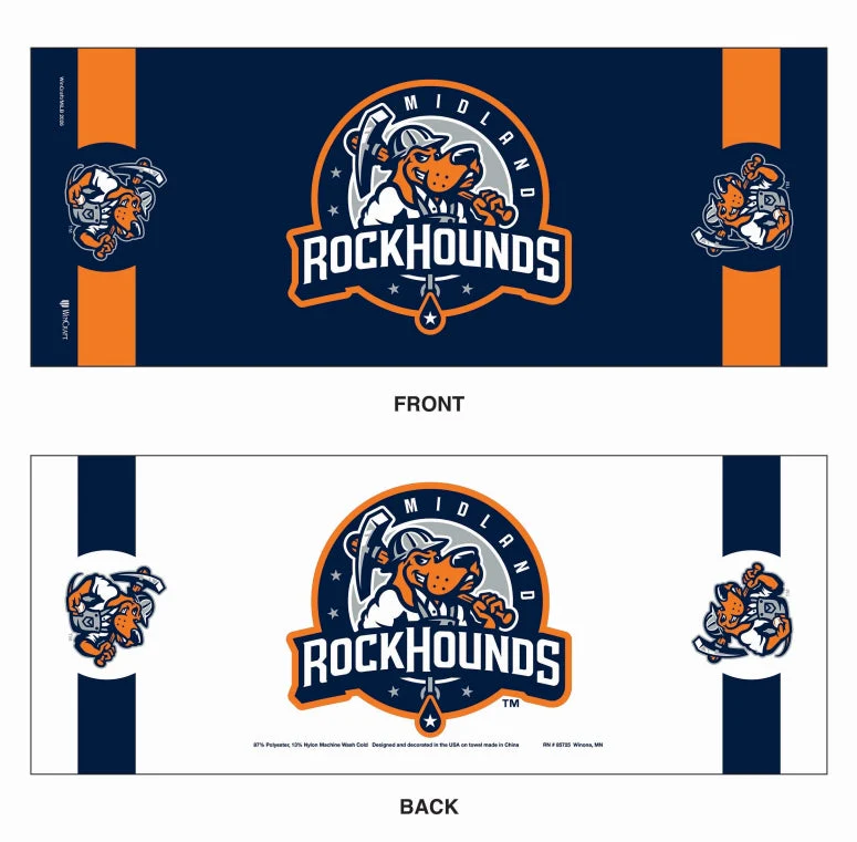 Midland RockHounds Cooling Towel 12 X 30 Primary Logo - Image 3