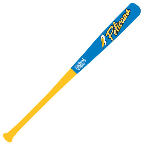 Myrtle Beach Pelicans Ballpark Collectibles Pelican Blue and Yellow Two Tone Mini Bat