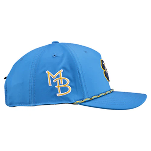 Myrtle Beach Pelicans Black Clover Pelican Blue Perfect Game Game Logo Adjustable Cap - Image 4