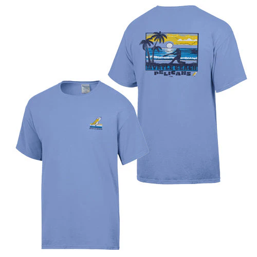 Myrtle Beach Pelicans Comfort Wash Porch Blue Sunset Tee