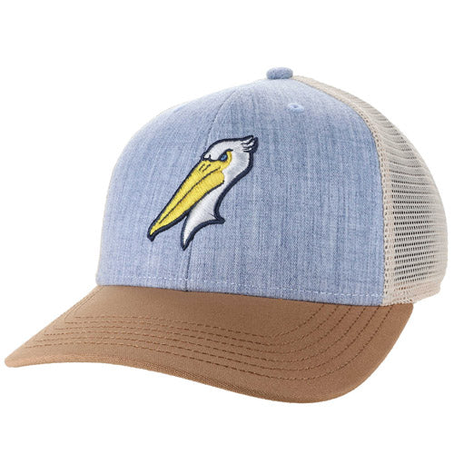 Myrtle Beach Pelicans Legacy Headwear Melange Light Blue/Caramel/Stone Alternate Mid Pro Snapback Adjustable Cap