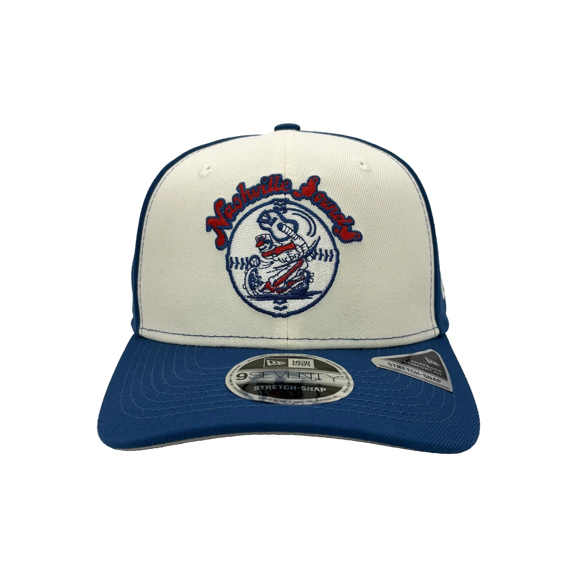 Nashville Sounds New Era 9SEVENTY Seashore Blue Chrome White Throwback Hat - Image 4
