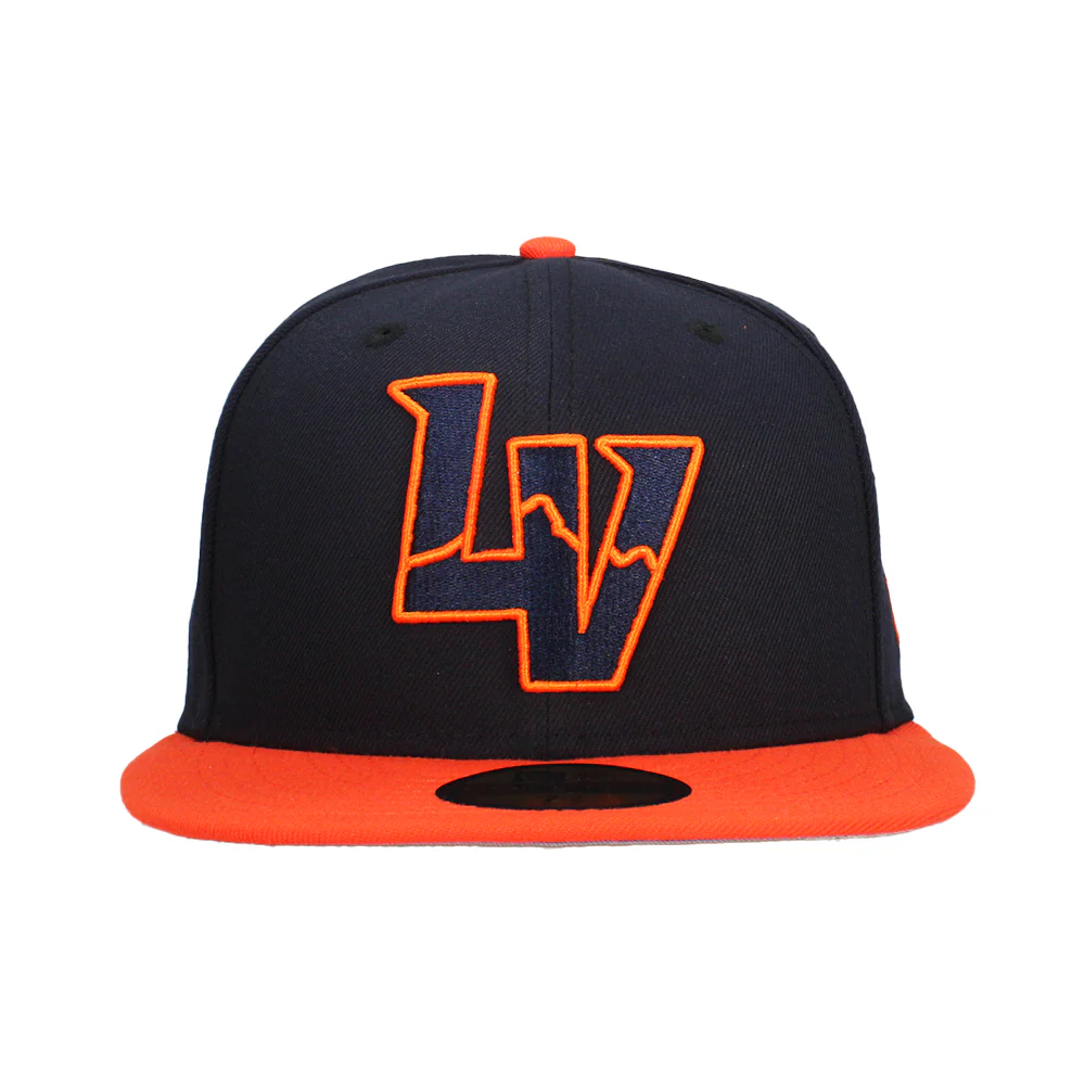 New Era LV Outline Navy/Orange 59FIFTY Fitted Hat - Image 2
