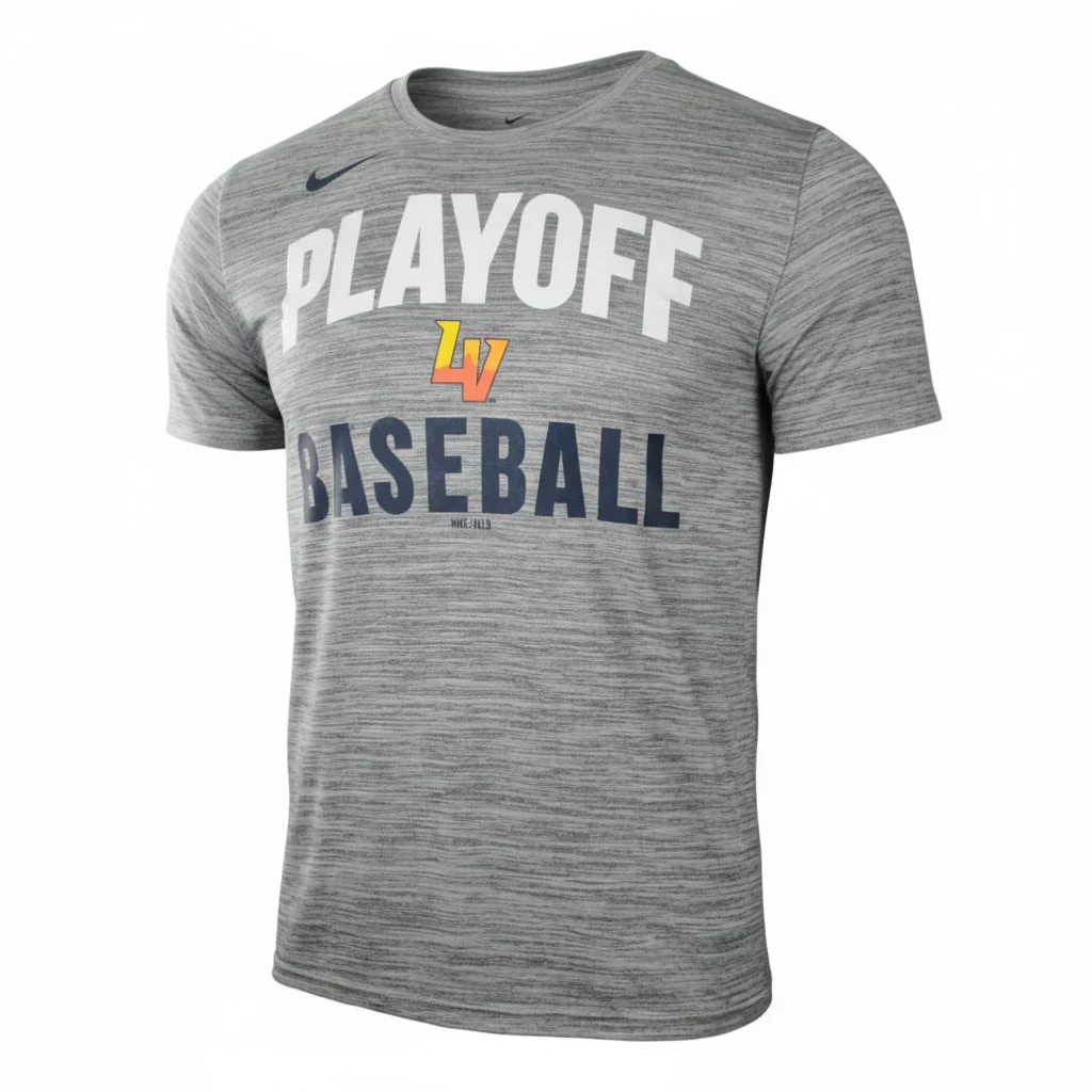 Nike 2025 LV Playoff Baseball Gray Velocity Short Sleeve T-Shirt