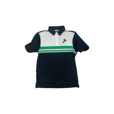 Norfolk Tides Under Armour Black & Green Striped Polo