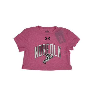 Norfolk Tides Under Armour Youth Pink Tech Crop Top