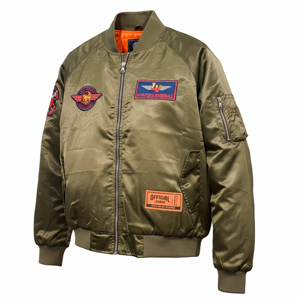 Official League Aviators Flight Suit Green Satin Jacket