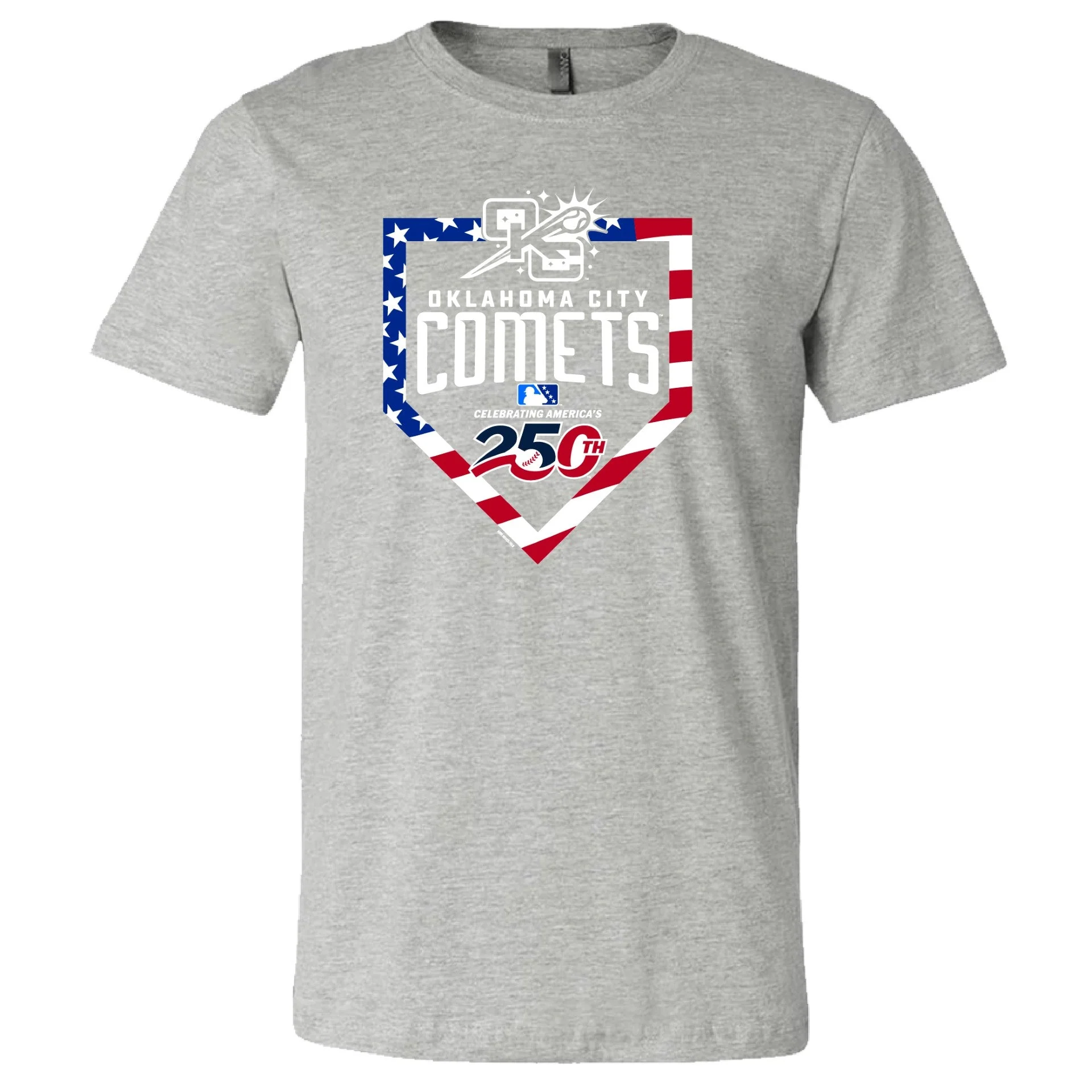 OKC Comets Mens Baseflag 250 T-Shirt Grey