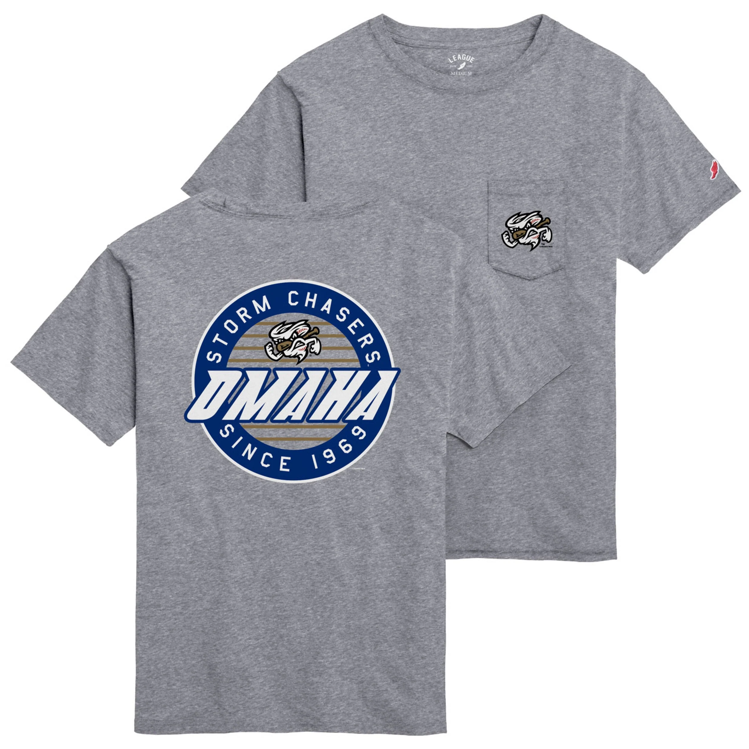 Omaha Storm Chasers Men's L2 Brands Gray All American Pocket Tee