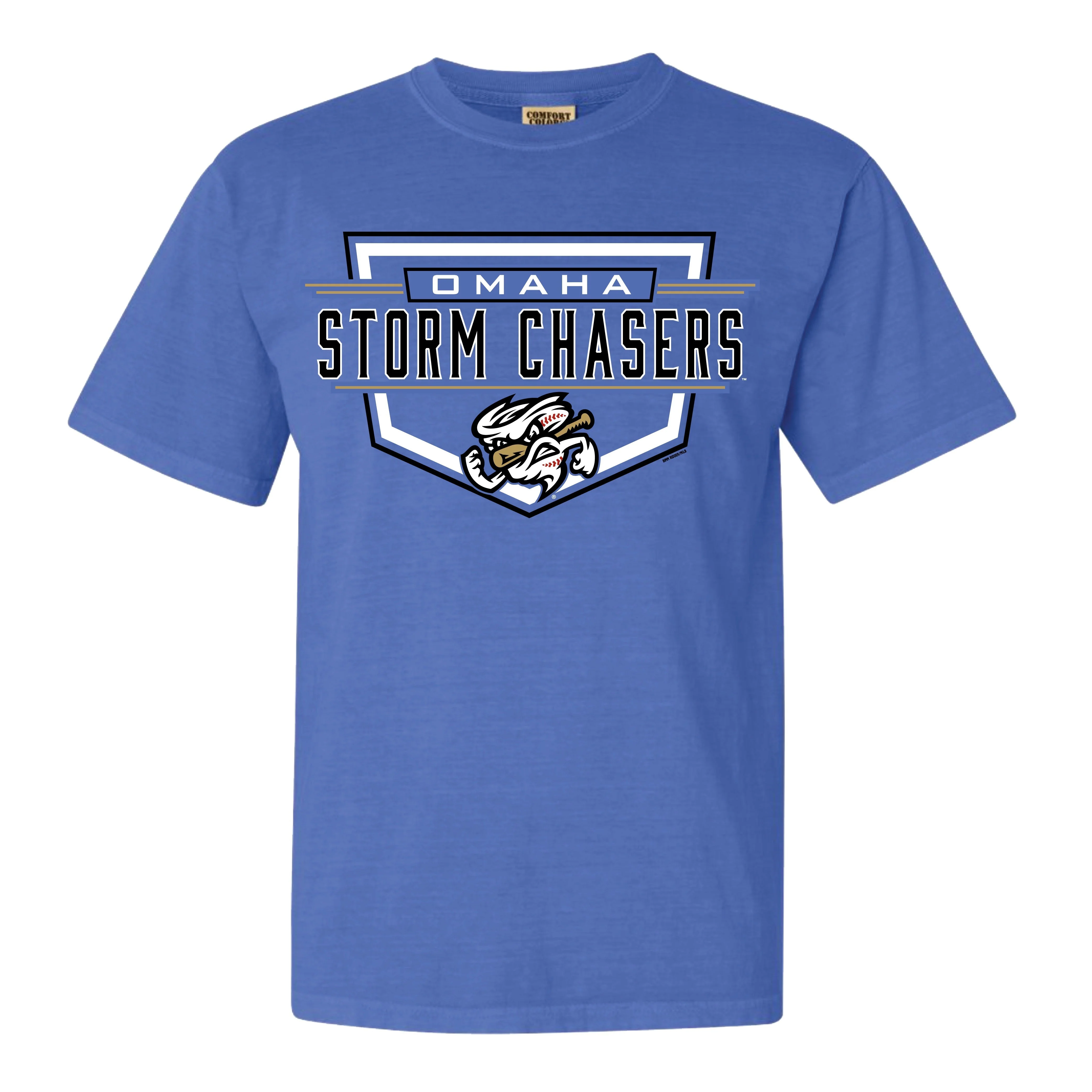 Omaha Storm Chasers Men's Bimm Ridder Flo Blue Bluefin Comfort Colors Tee