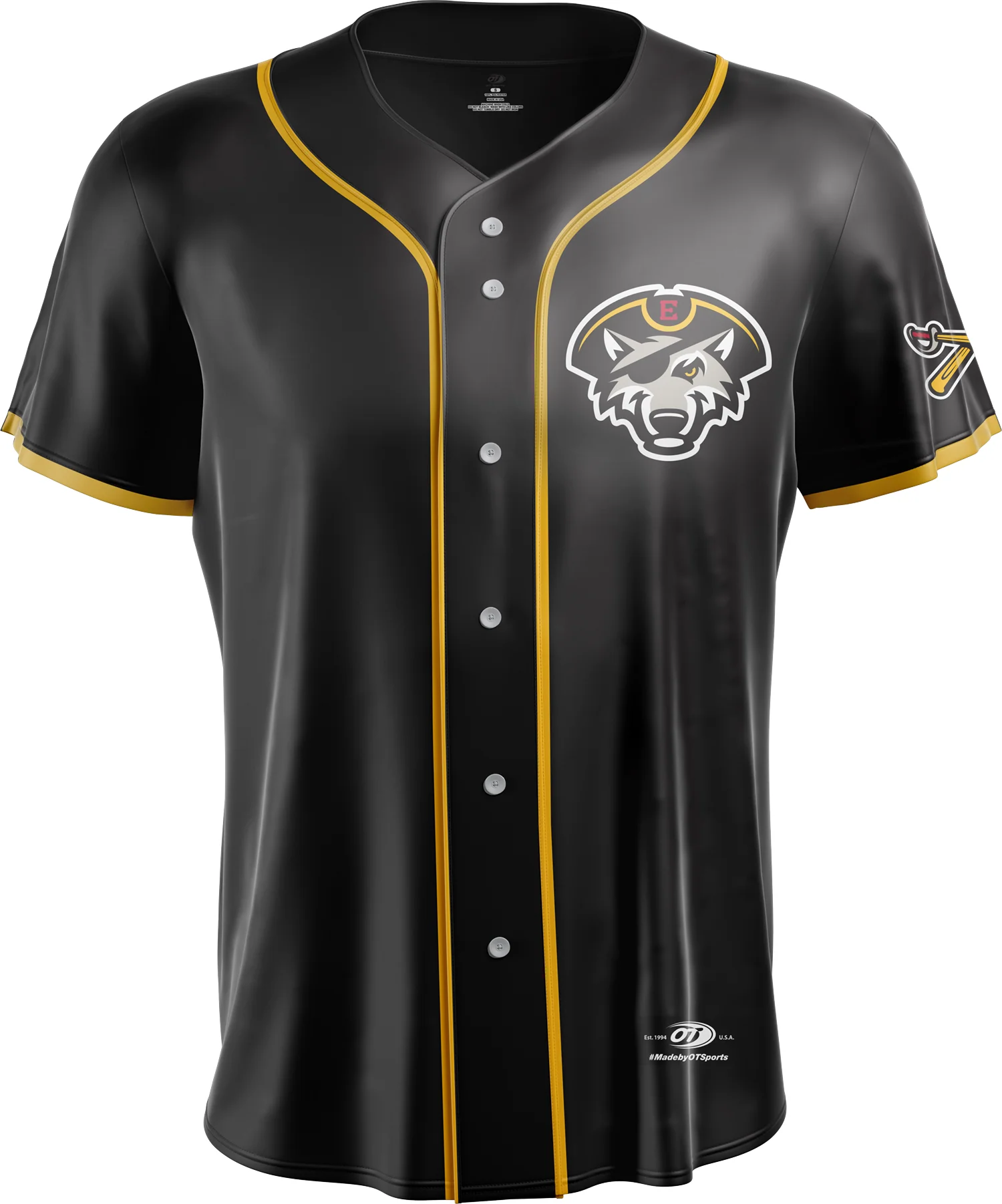 Erie SeaWolves OT Youth Black Gold Replica Jersey