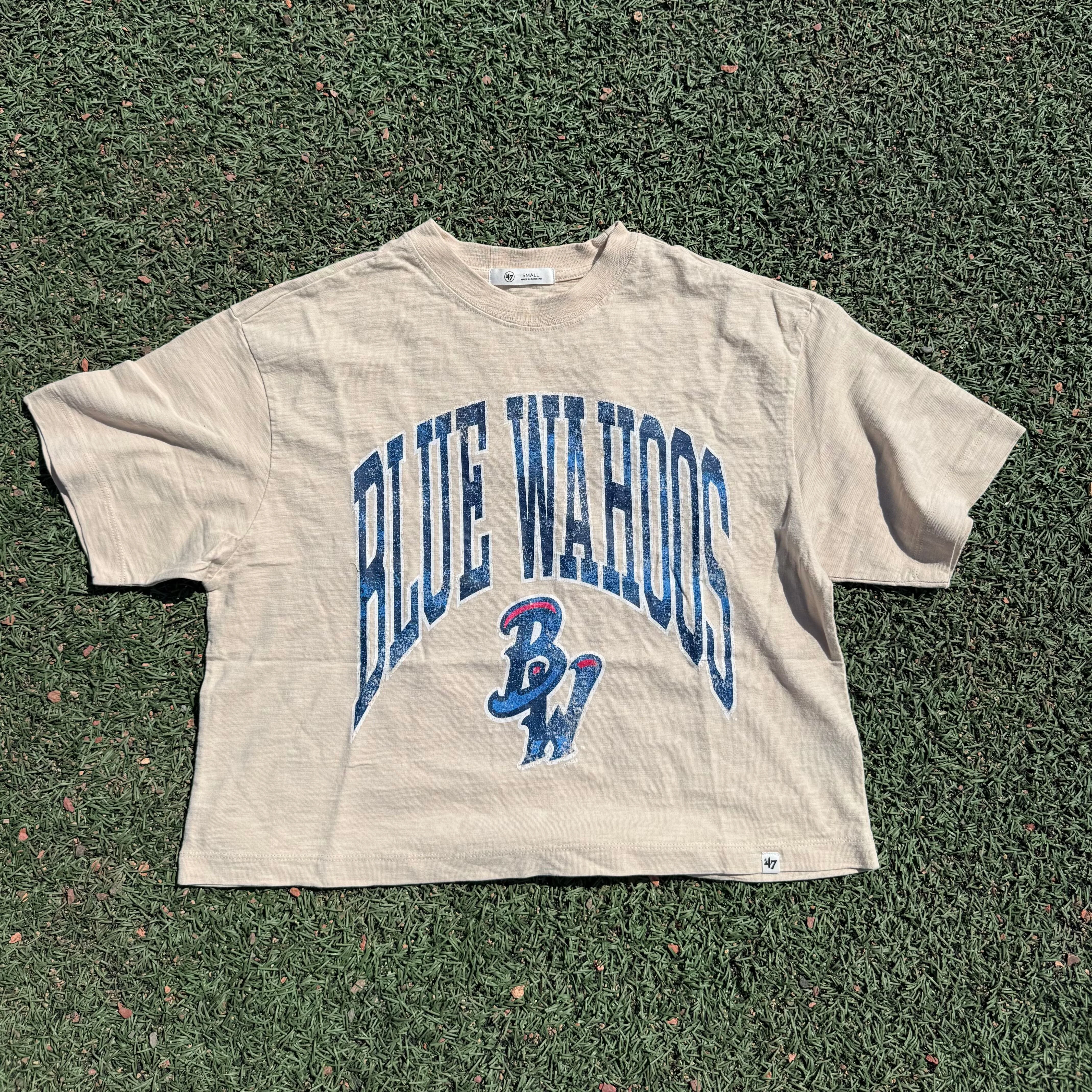 Pensacola Blue Wahoos 47B Mojave Mindi Heavy Slub Crop Tee