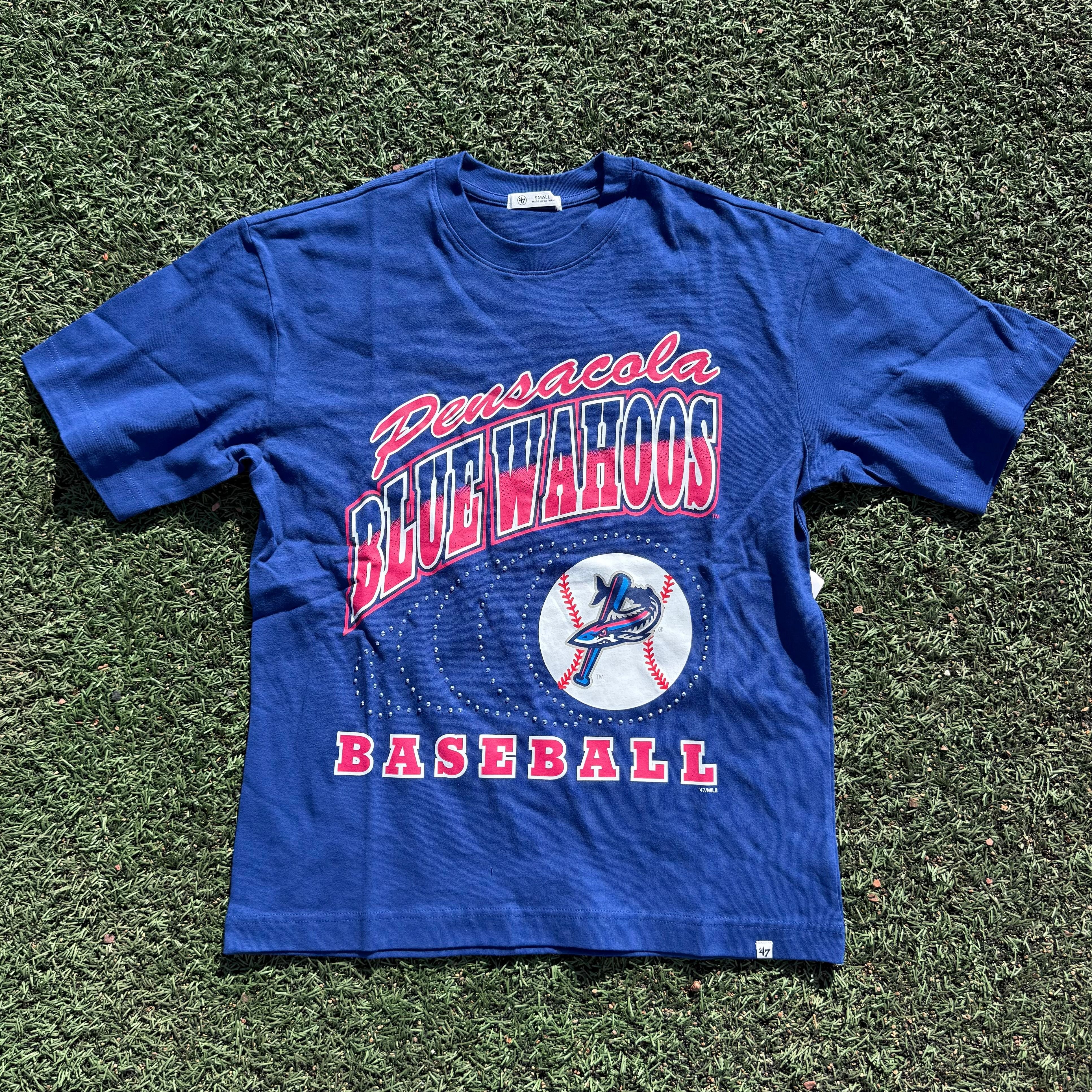 Pensacola Blue Wahoos 47B Royal Shimmer Shot Foundation Tee