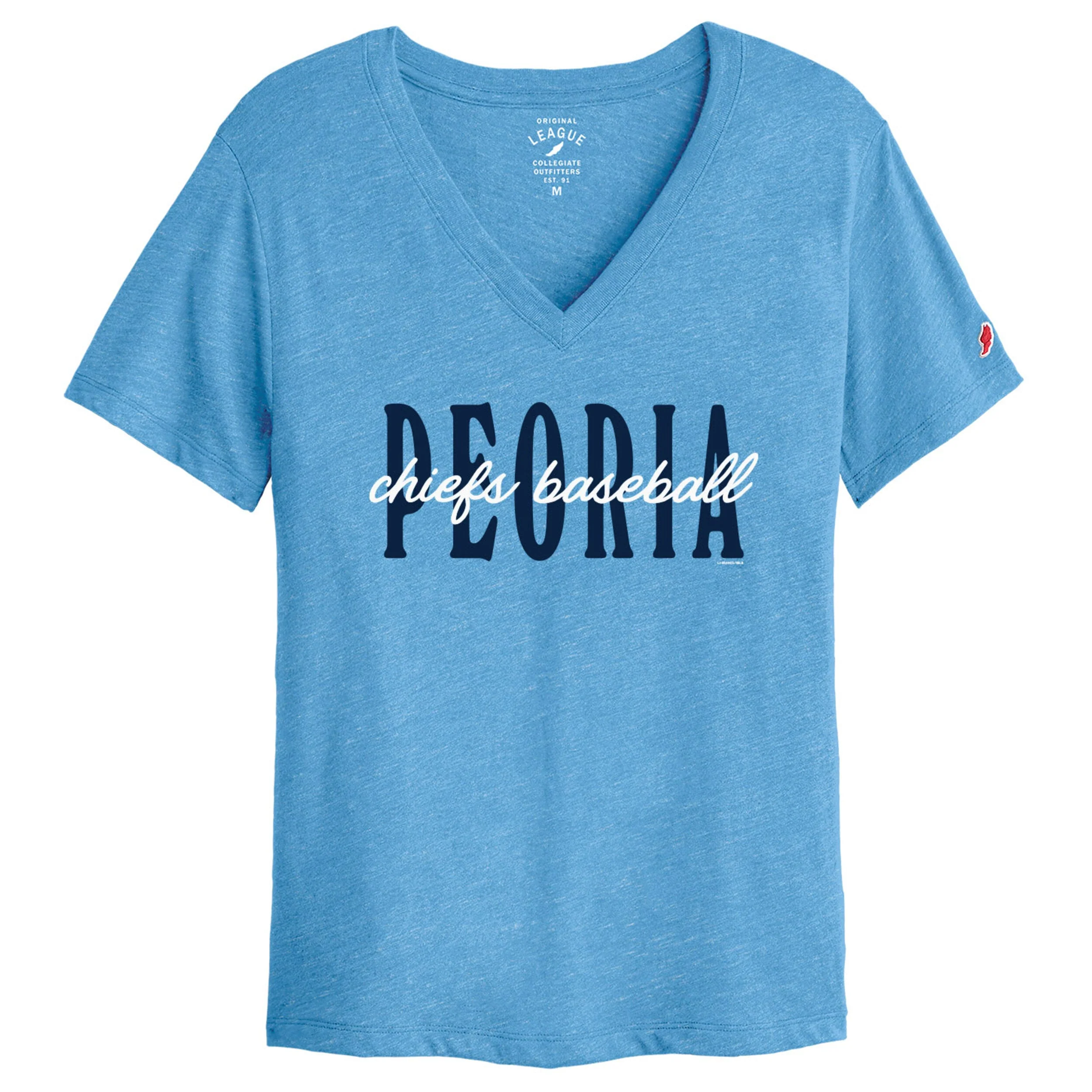 Peoria Chiefs Light Blue V-neck Shirt
