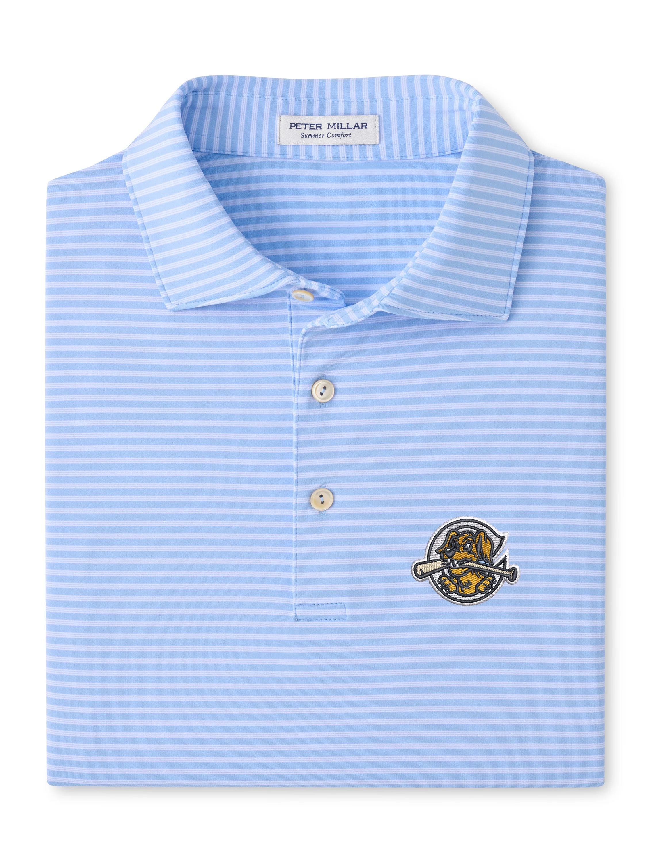 Peter Millar Lt Blue Jersey Stripe Home Cap Polo