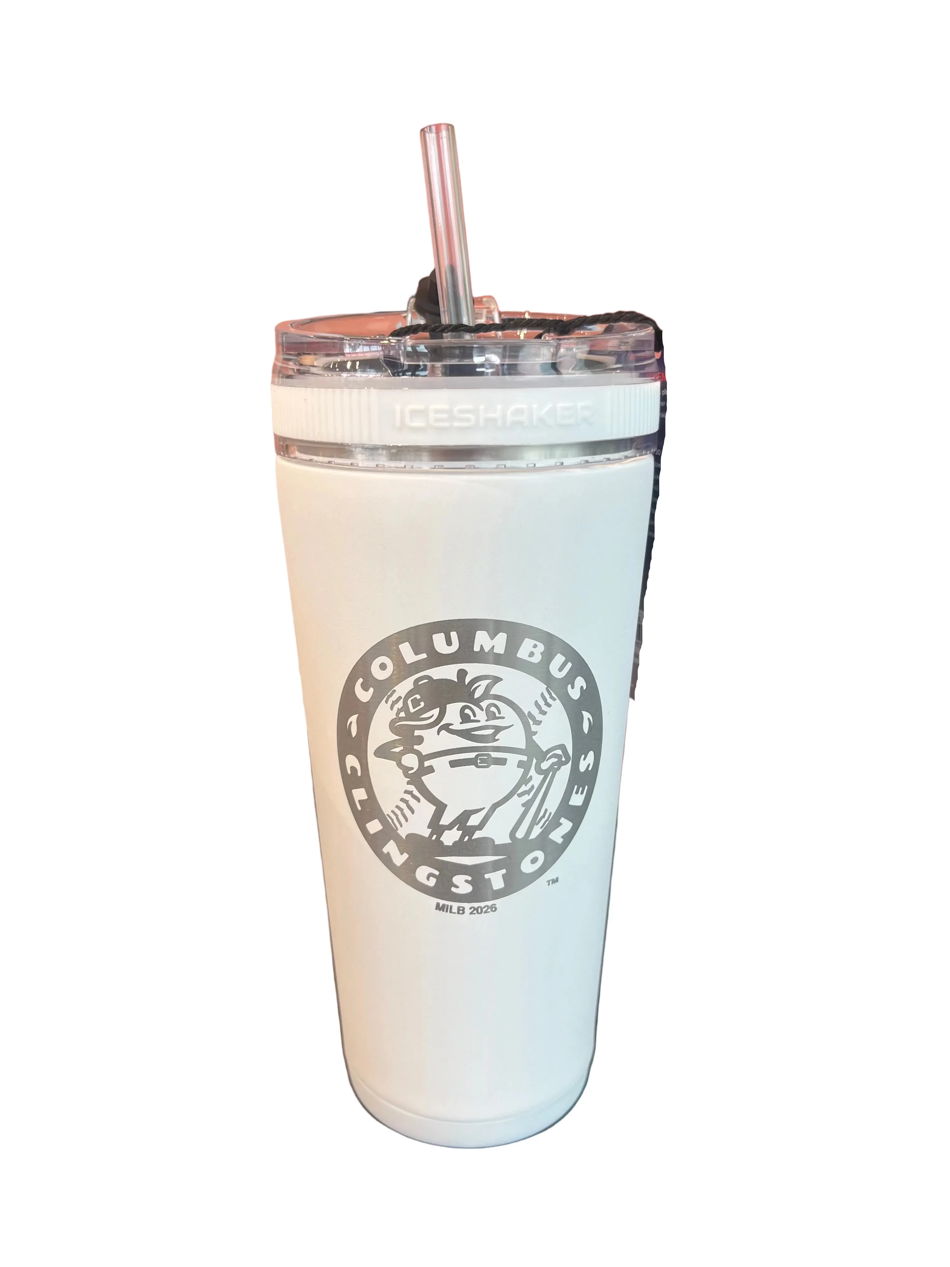 Primary Engraved 26 oz White Stainless Tumbler