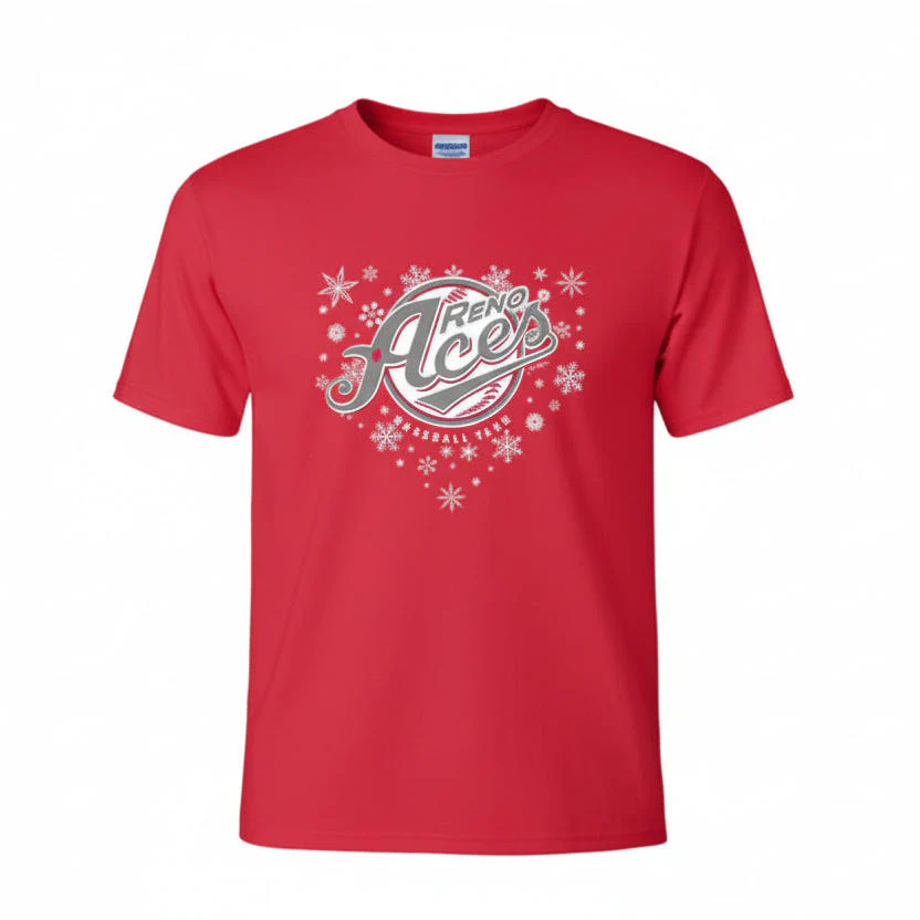 Reno Aces Winter Home Plate Silver/Red Tee