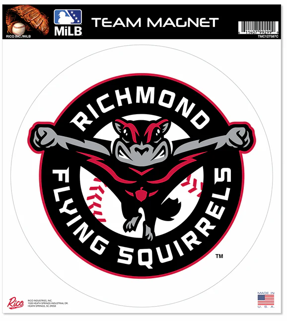 Richmond Flying Squirrels RICO 8" Primary Logo Magnet