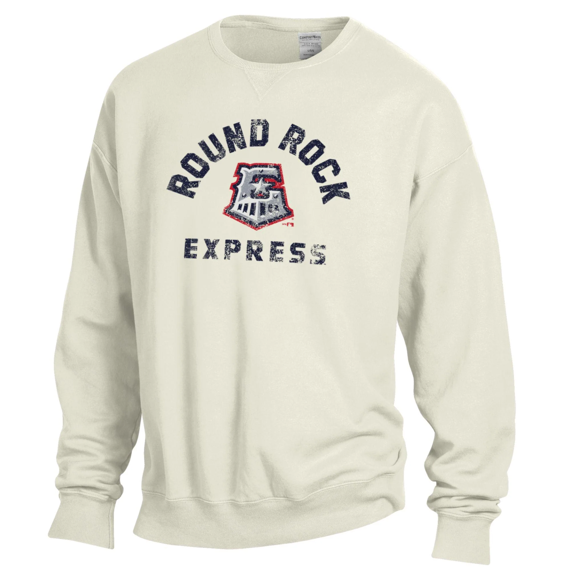 Round Rock Express Comfort Wash Parchment E-Train Crewneck