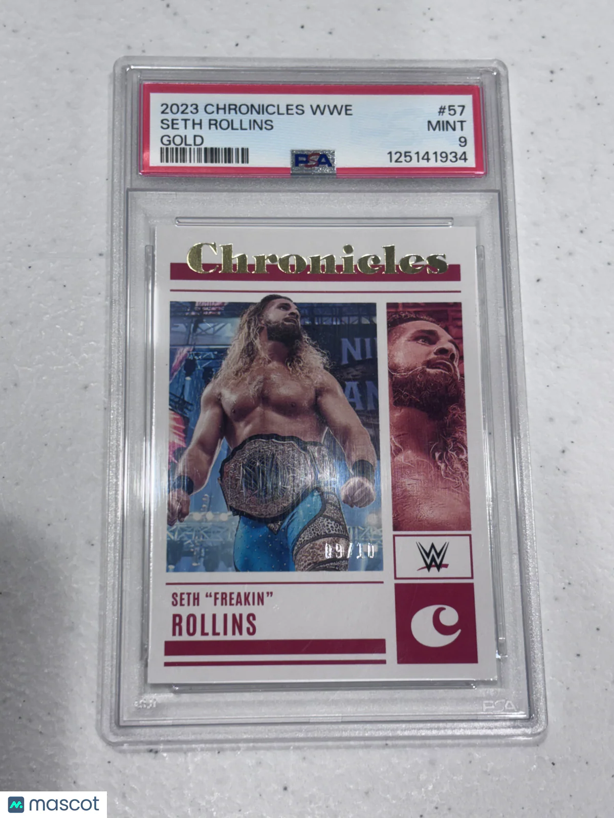 Seth Rollins 2023 Panini Chronicles WWE #57 Gold PSA 9