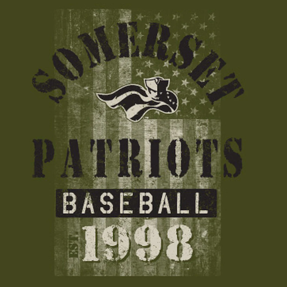 Somerset Patriots Baseball Adult  Armed Forces Flag Short Sleeve Tee - Image 2